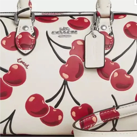Coach Mini Rowan Crossbody Bag in cherry print. NEW WITH TAGS RETAILS AT 378 - Picture 6 of 13